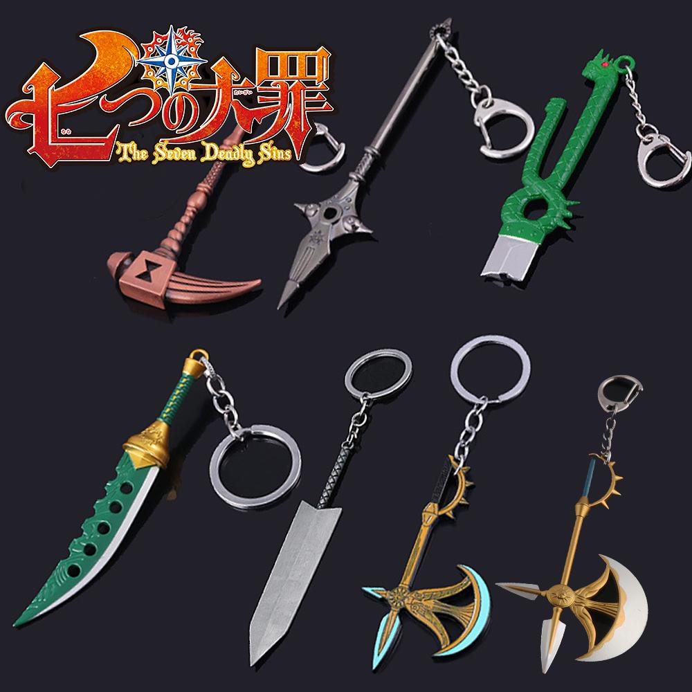 Anime I Sette Peccati Capitali Escanor Rhitta Portachiavi Nanatsu no Taizai Ascia Apribottiglie Ciondolo Portachiavi per Uomini Donne Regalo Gioielli