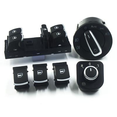 Interruttore di controllo fendinebbia specchietto retrovisore elettrico cromato per alzacristalli elettrici per Vw Jetta Golf 5 6 Golf Gti Tiguan Passat B6 Cc