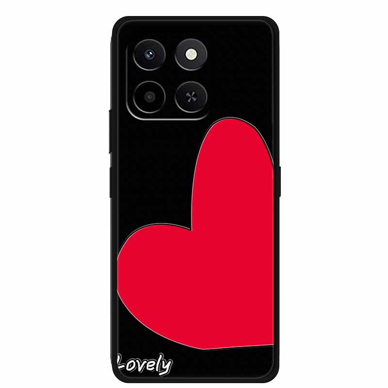 3D Case For Honor X7d 5G Case X 7 d Coque 6.77" Emboss Flowers Black Silicone Soft Back Cover For Honor X7d 4G Cases Shell Funda