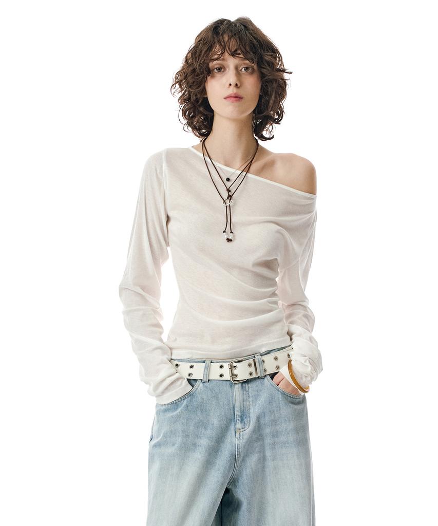 Sekeonmonollogeu W.(Set)Tie Detail Layered Set Top [White]_Sewts025White