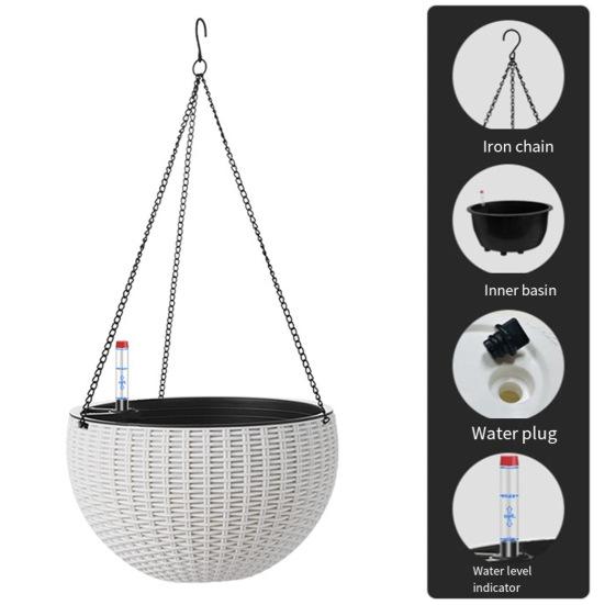 Samozavlažovací závěsné květináče Vnitřní Venkovní Zesílený závěsný koš Květináč s