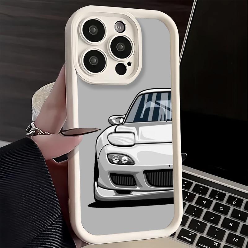 Phone Case for iPhone 17 Air 16E 15 16 Pro Max Simple Japanese Sports Cars Pattern Cover 14 Plus 13 12 Mini Soft Shell Silicone