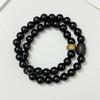 Dobbeltlags Træarmbånd til Mænd 10mm Runde Perler Ibenholt Armring Flerlags Armbånd Smykker Gaver