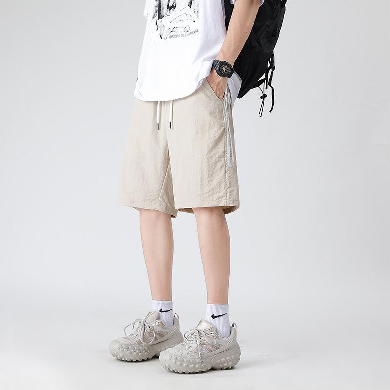 

Летние мужские шорты, тонкие, повседневные, свободные, пять четвертей, прямые, мужские, быстросохнущие, большие шорты L/62-70KG бежевый