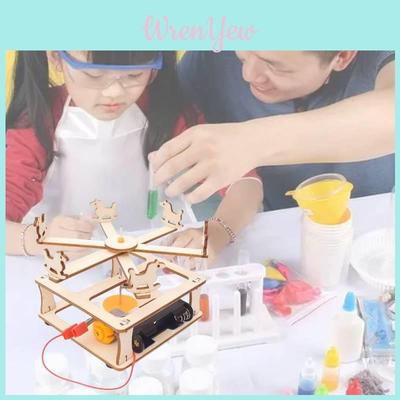 Wooden Diy Rotating Carousel Stem Educational Toy For Kids Handmade Science Experiment