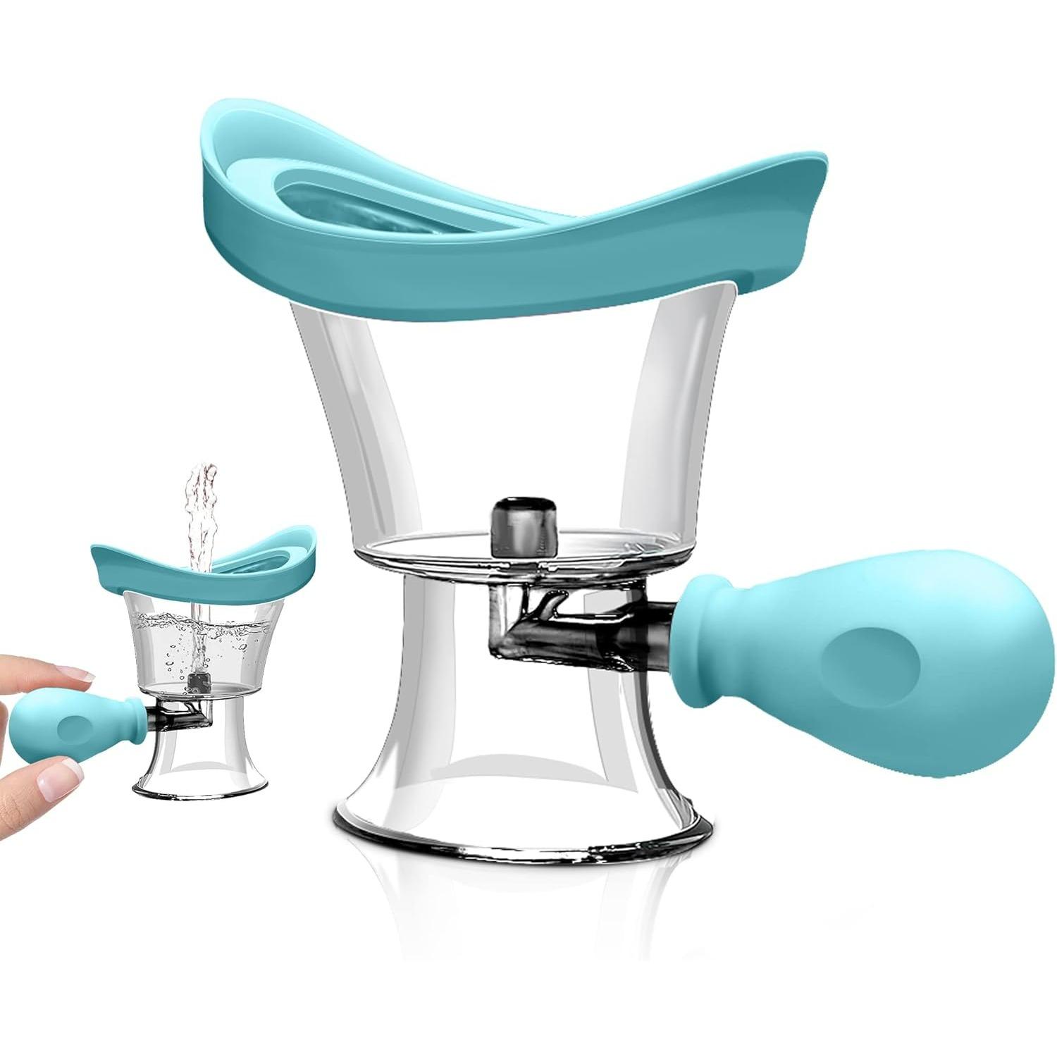 Eye Wash Cup,Silicone Manual Air Pressure Eye Cleaning Cup for Eye Rinse,Eye Rinse Solution with Cup,Portable Eye Care Tool for Quick Relief синий