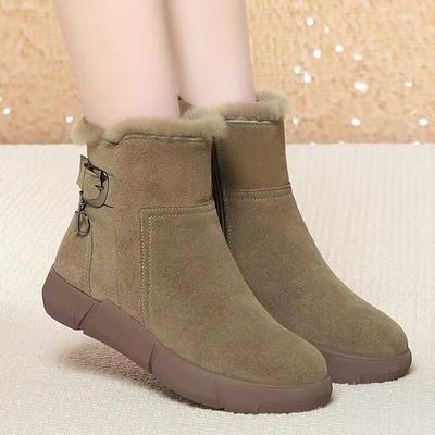 Bottes de Neige Femmes Hiver Épaissies Chaussures Chaudes en Coton Bottes Antidérapantes Semelle Épaisse Bottines Antidérapantes