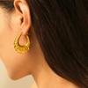 European & American Ins Style 18k Gold-Plated U-Shaped Texture Titanium Steel Earrings