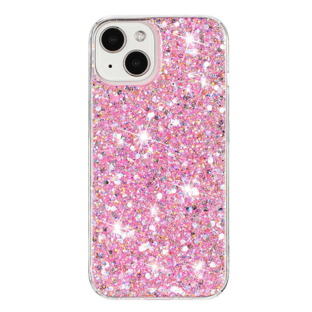 For iPhone 15 Back Protector Case Sparkle Epoxy Cell Phone TPU Cover