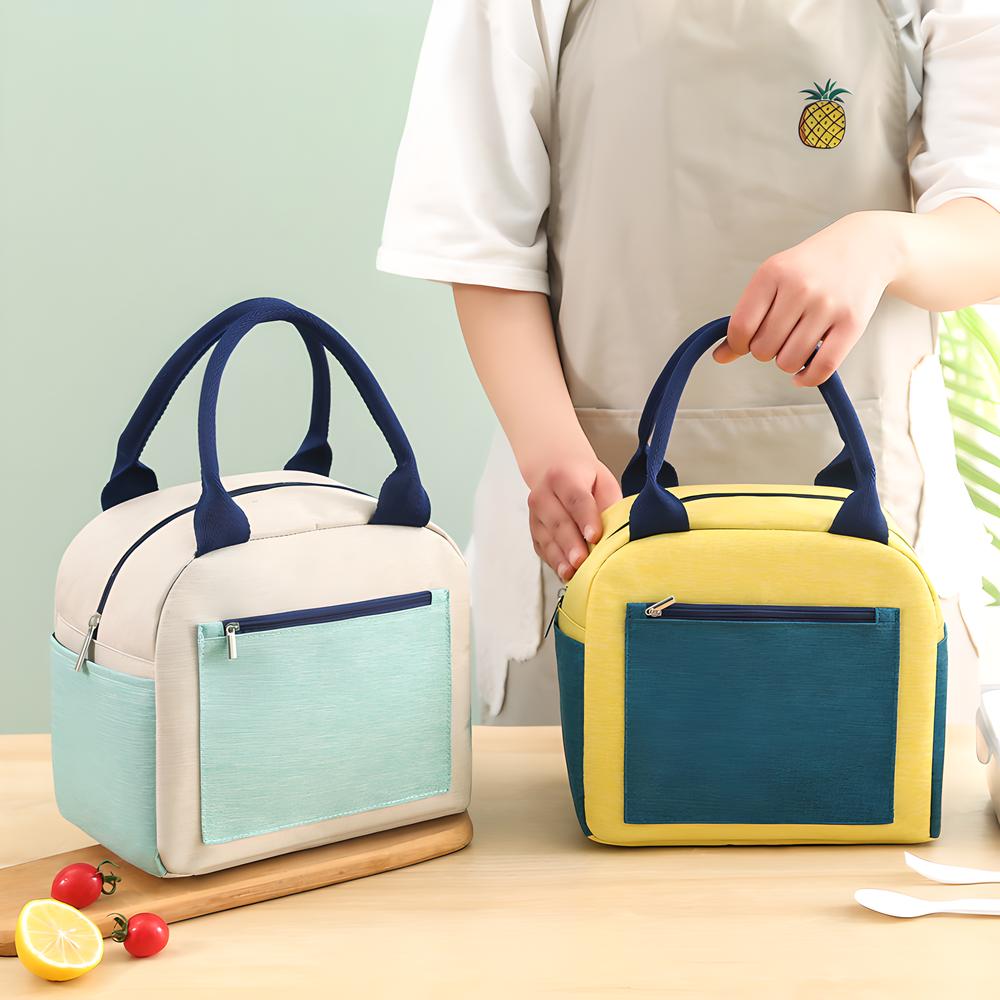 Portable Bento Bag Commute Office School Outdoor Picnic Thermal Insulated Food Sandwich Storage Handbag Easy Clean Lunch Bag