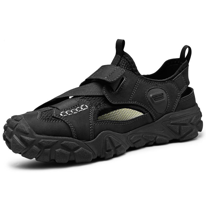 Fashion Men's Breathable Mesh Shoes Classic Travel Hiking Shoes Summer Outdoor Walking Sneakers Anti-collision Toe Male Treking Footwear