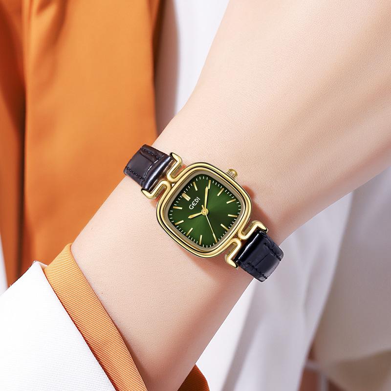 Simple And High-Value Leather Women'S Watch Waterproof Quartz Watch Women'S Niche High-End Belt Watch