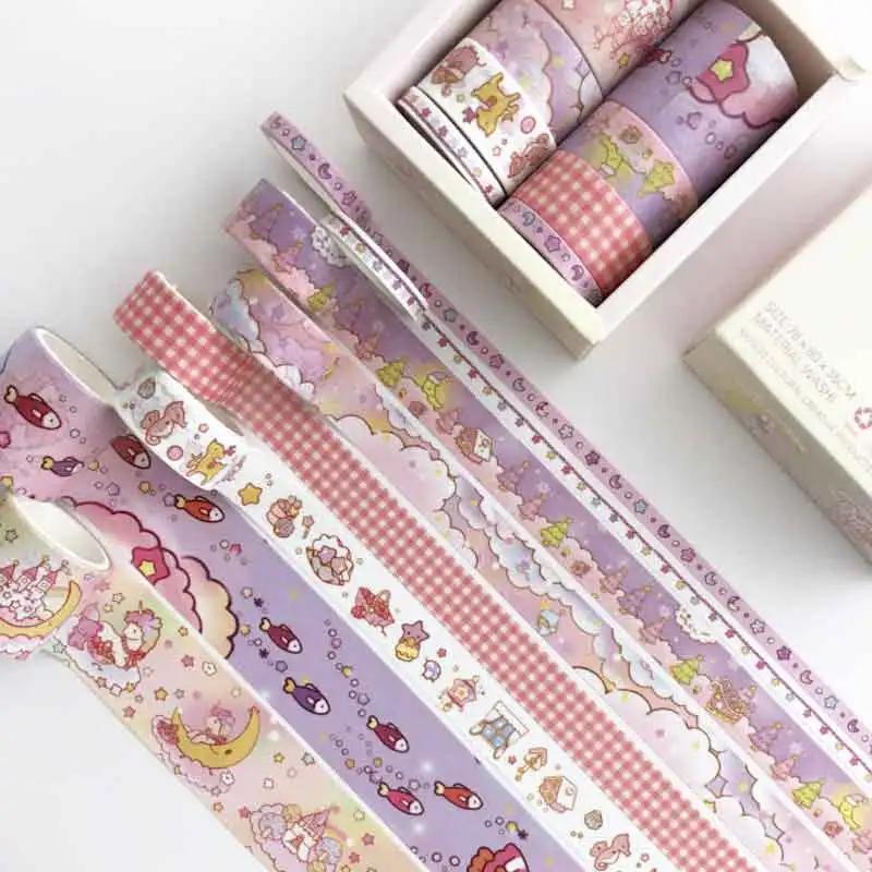8 Rolls Per Box Green Plant Decoration Magazine DIY Scrapbook Cute Ledger Stickers Tags Masking Tape Stationery Tape