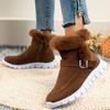 New Korean Style Women's Plus-Size Snow Boots - Thick, Warm, Colorful, Short Ankle Boots with Side Zipper.