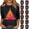 Women's Loose Comfortable Casual Fashion V-Neck Christmas Print Long Sleeve Hoodie
