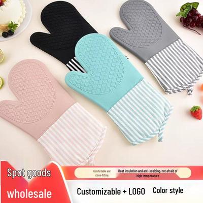 Gants de cuisine en silicone antidérapants et résistants à la chaleur style nordique