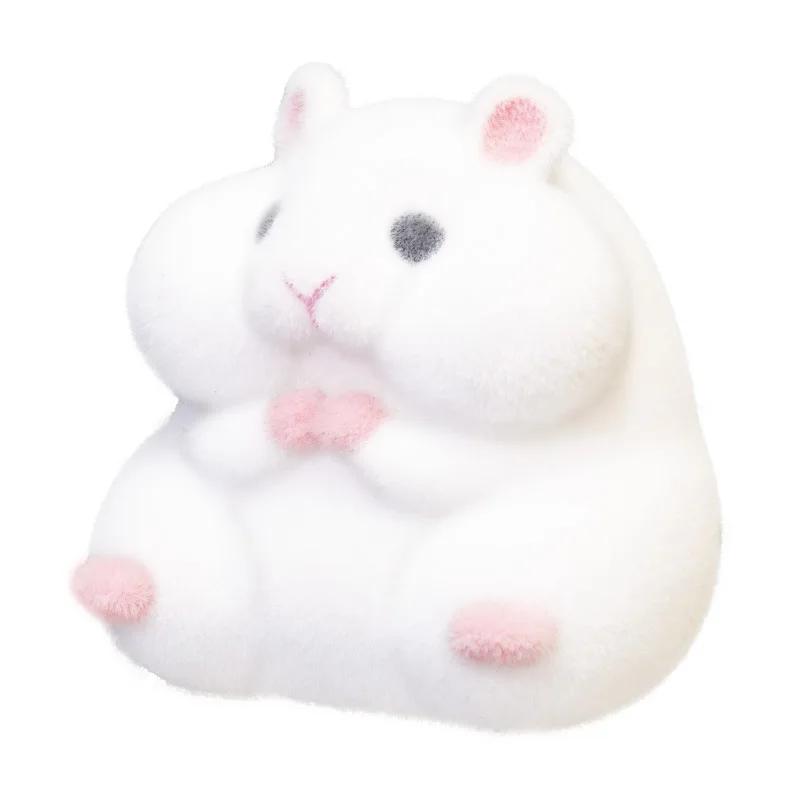 Kawaii Gashapon Capsule Toy Kawaii Fatty Milky Soft Hamster Cute Flocking Plush Squeeze Anti Stress Relief Squishy Kids Gifts