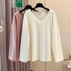 Tops for Women Long Sleeve Shirts Winter Oversize Solid Color Thickened Casual V Nevk Shirt Loose Blouse Pullover Tops