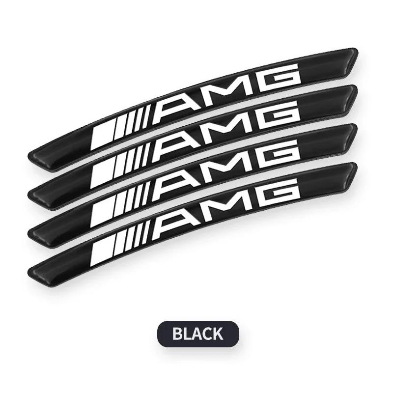 

Car Sticker 4pcs Aluminium Chrome Black Logo AMG Sticker Car Wheel Sticker Rims Cover Badge Decal For Mercedes Benz AMG Accessor