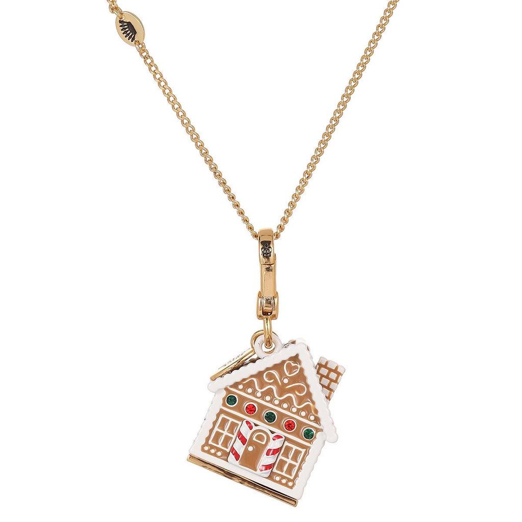 Exquisite Christmas Gingerbread Cottage Pendant Necklace & Keychain for Women