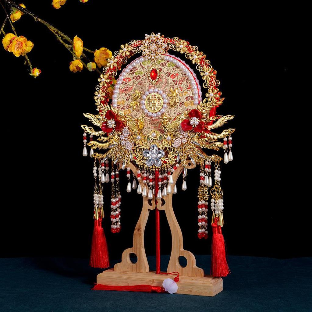 Elegant Dual-Sided Chinese Style Fan for Best Friend's Wedding - Luxury Bridal Gift