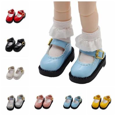 1Pair PU Leather 12 BJD Doll PU Shoes Round Toe OB11 Princess Shoes Ob11 Doll Sandals  1/12 BJD Doll