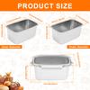 Stainless Steel Lunch Box with Lid Portable Airtight Snack Container Fresh Keeping Food Fruit Salad Bento Box Loaf Bread Pan