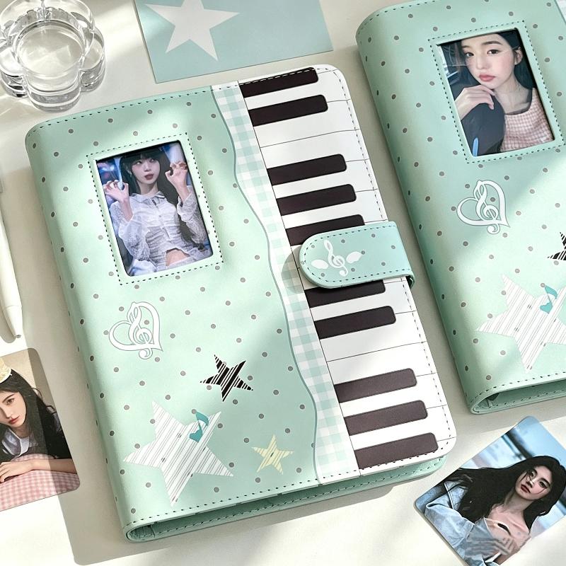 PU-Ledernotizbuch mit Klaviertastendruck-Fotomotiv Magnetverschluss Für Musikliebhaber Journaling Notizen Machen