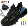 Rotating Button Security Shoes Men Boots Work Sneakers Steel Toe Shoes Puncture-Proof Work Shoes Safety Boots Protection Shoes