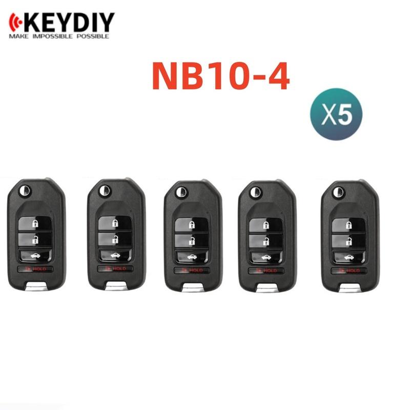 5 PIECES KEYDIY NB10-4 KD Remote Control Car Key Universal 4 Button NB Series for Honda Style for KD900/KD-X2 KD MINI 5 PIECES NB10-4