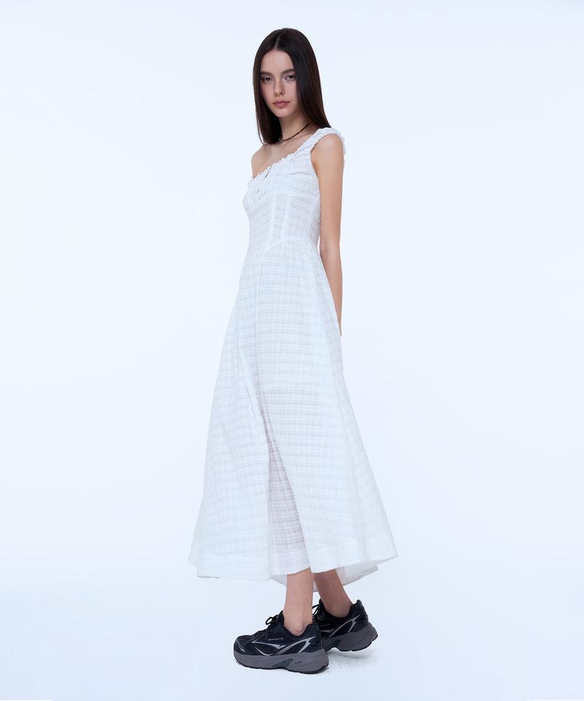 Instant Punk Summer Shirred Dress - White