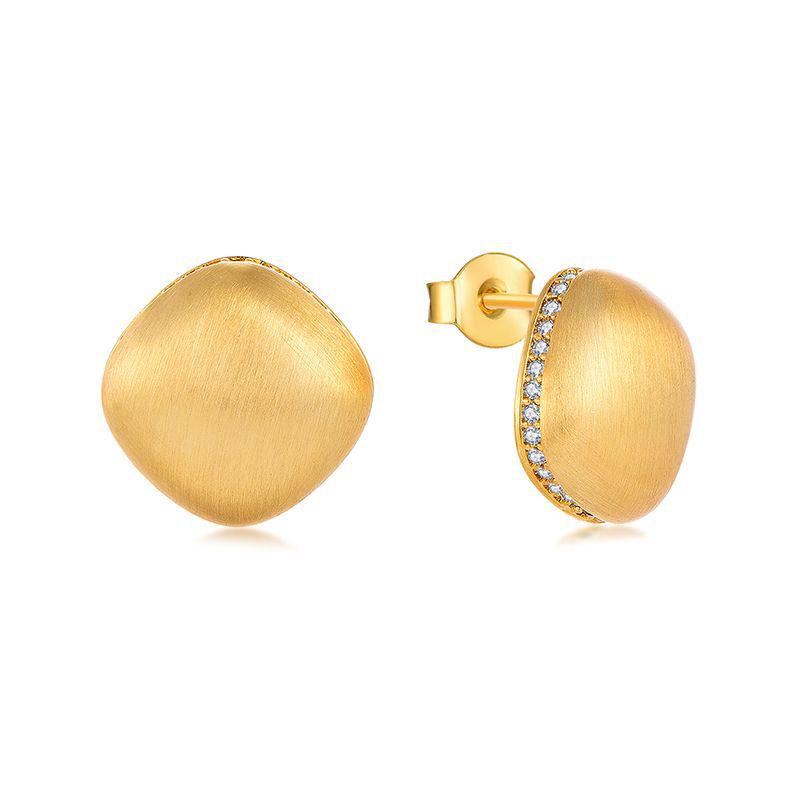 Stylish Brushed Ear Studs in Retro European & American Design - Creative 925 Sterling Silver Needle Earrings
