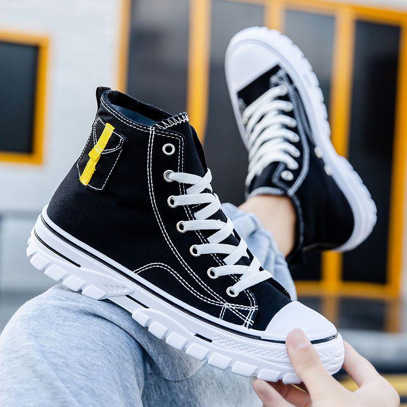 Zapatos Casuales para Hombre Zapatillas de Caña Alta Negro Zapato Masculino Lona Lujo Venta Nuevo en Oferta Calidad de Diseñador Legítimo Moda