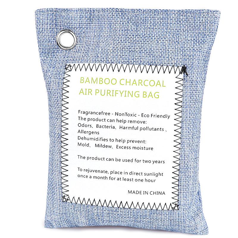 Bamboo Charcoal Odor Absorption Bag - Moisture Proof, Activated Carbon for Home & Car 100g Bag