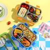 304 Stainless Steel Thermal Lunch Box Rectangular Shape Sealed Lid Insulated Lunch Box 3 Compartments Leakproof Food Container