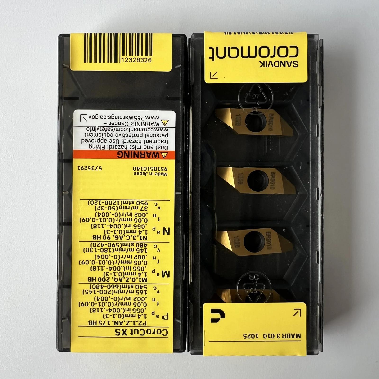 

SANDVIK / MABR3010 1025 / Industrial indexable Carbide Inserts 10 Pcs