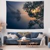 Morning Mist and Lakeside Shadows Hanging Cloth  Romantic Natural Landscape Decorative Fabric Tapestry