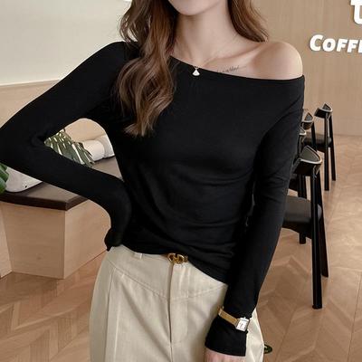Women's High-End Off-Shoulder Long-Sleeve Stretch Top