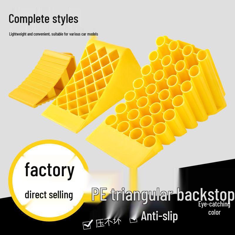 Rubber Anti-Slip Wheel Chocks - Portable Triangular Stoppers for Cars