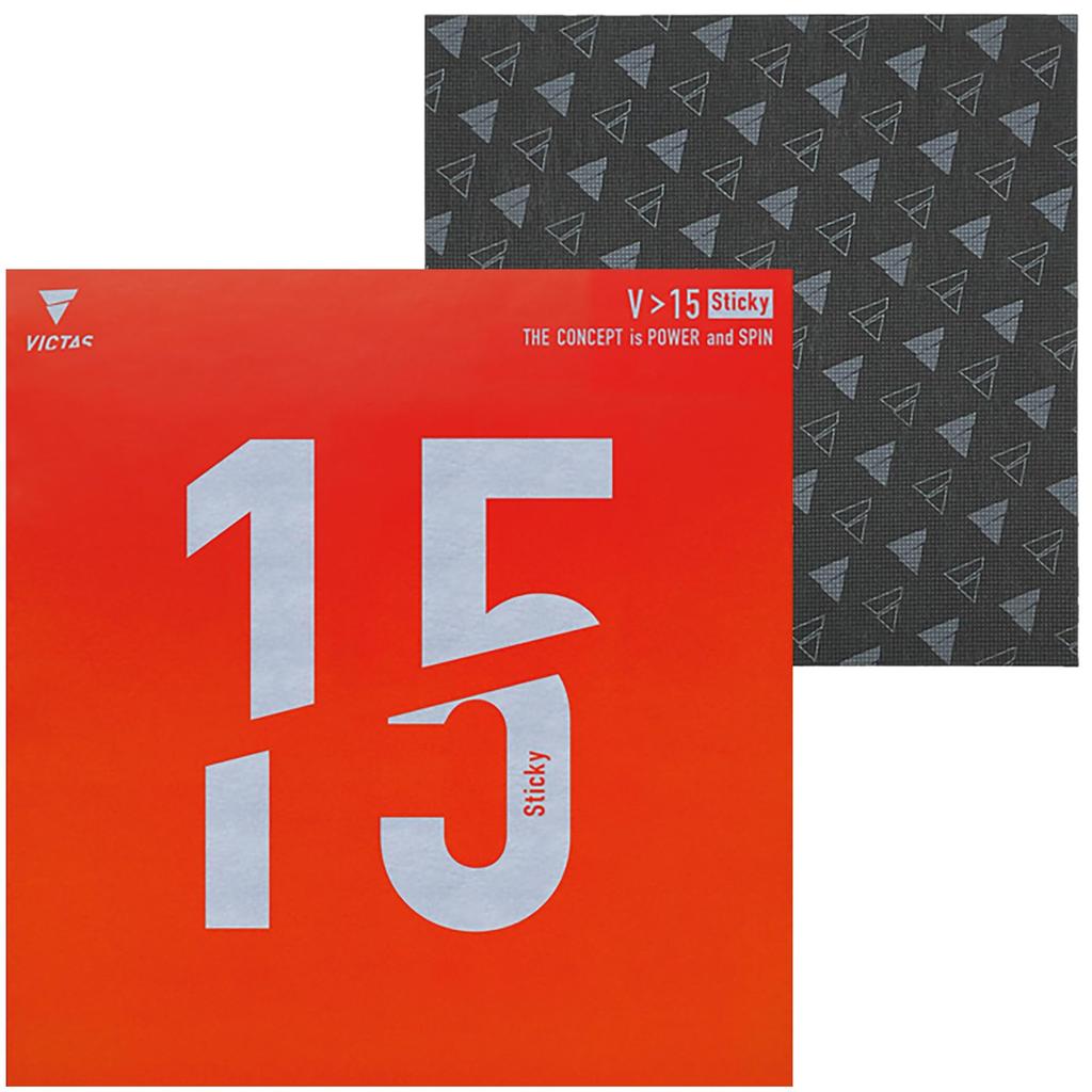 Victas Table Tennis Rubber and Protective Sheet Lightly with Hybrid Carbon Moisture Control and Deodorizing 200122 Set, V>15, Sticky, Adhesive, Black,