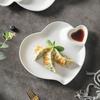 Hotel Ceramic Dumpling Plate with Vinegar Plate White Creative Love Shaped Personalized Vegetable Plates Special Tableware