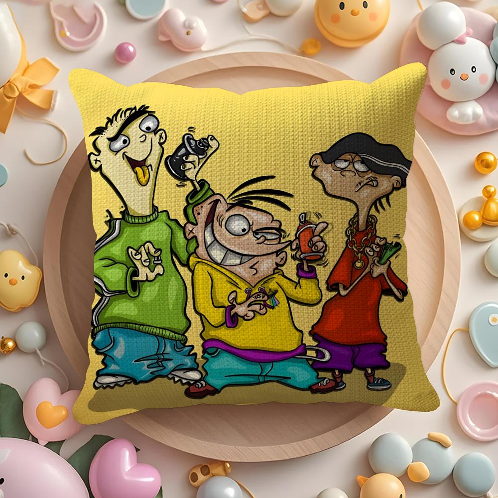 Anime EEd Edd N Eddy Cartoon Pillow Case Pattern Printed Pillowcase for Living Room Sofa Cushion Cover Bedroom Decor