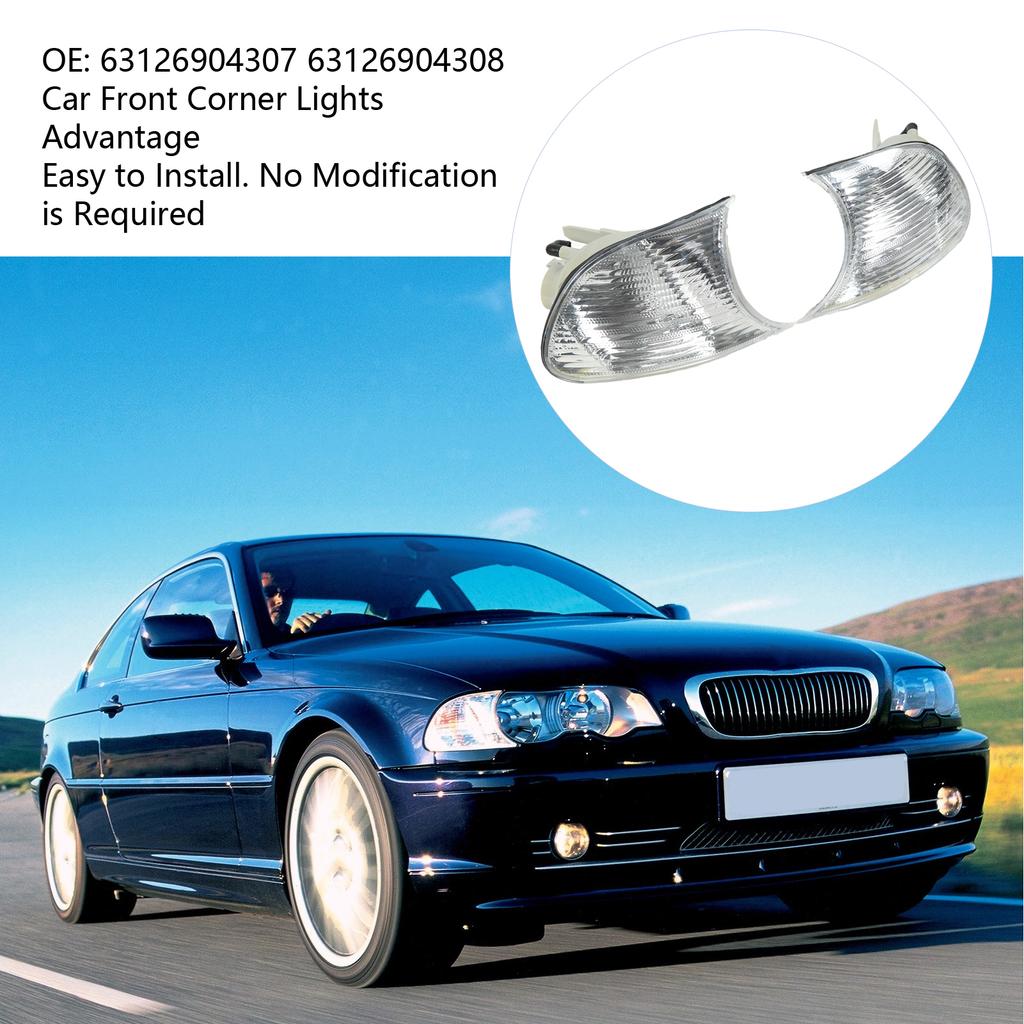 Autoscheinwerfer vorne Ecke Links Rechts Klarglas Blinker Leuchten Ersatz für 3er E46 1998-2001