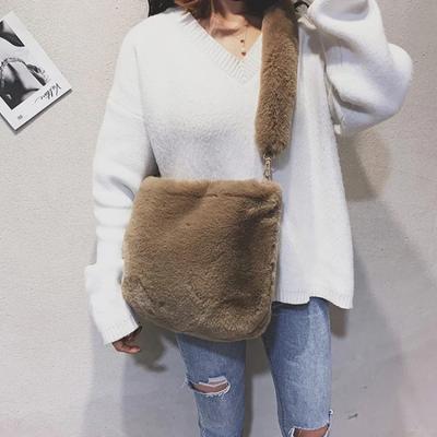 Plüschtasche Damen Modische handgehaltene Plüschtasche Solide Umhängetaschen für Damen Handtaschen Designertaschen Mutter Kindertaschen