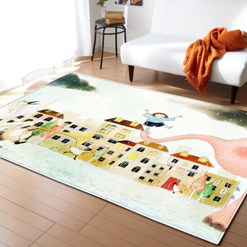 Small Fresh Painting Carpet Living Room Floor Mat