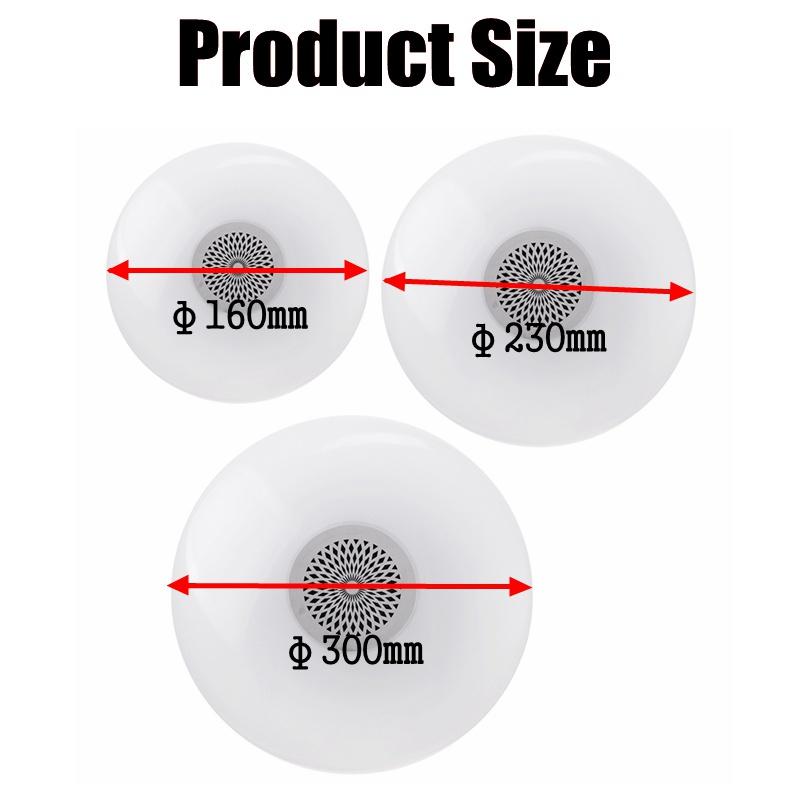 48W/28W/18W LED Ceiling Light Bulb with Bluetooth Speaker Dimmable Modern Music Lamp with Remote for Home Party 16/23/30cm