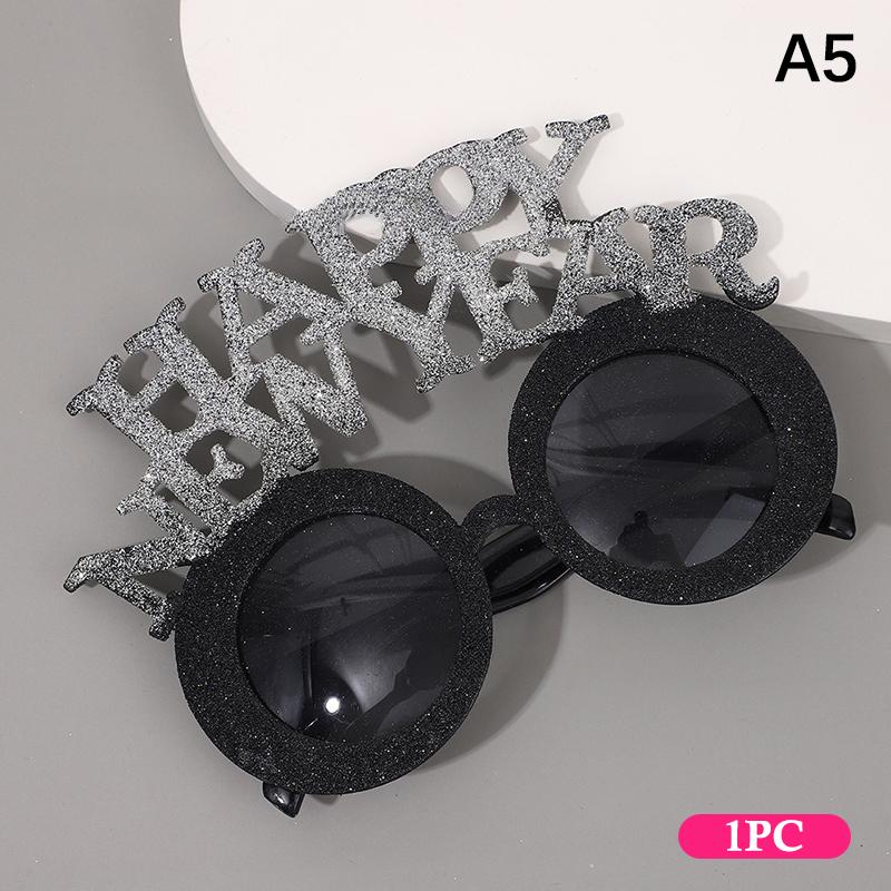 Happy  Year Glasses 2026 Photo Booth Props Party Glasses Christmas Gift Decorative Sunglasses Universal Size 1/5Pcs