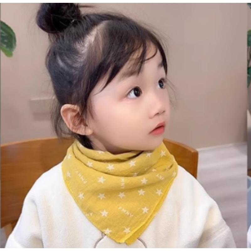 Baby Boys Girls Cartoon Printed Scarf Autumn Winter Soft Square Shawl Cute Infant Breathable Neck Wrap Keep Warm Scarf