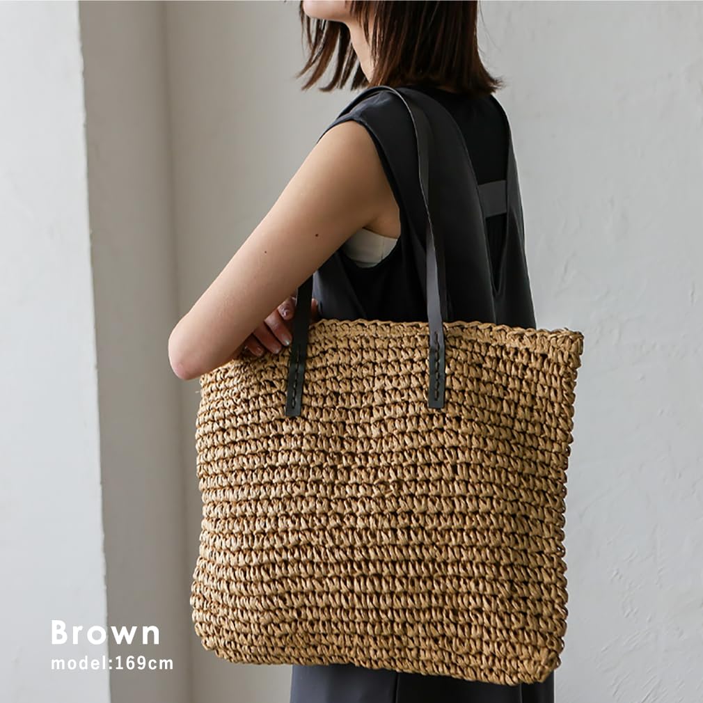 VITAFELICE Women's Paper Basket Tote Bag (NSB-30339Z) (Brown)