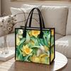  Spring Rabbit Floral Canvas Tote Bag Casual Large Capacity Shoulder Handbag for Daily Use